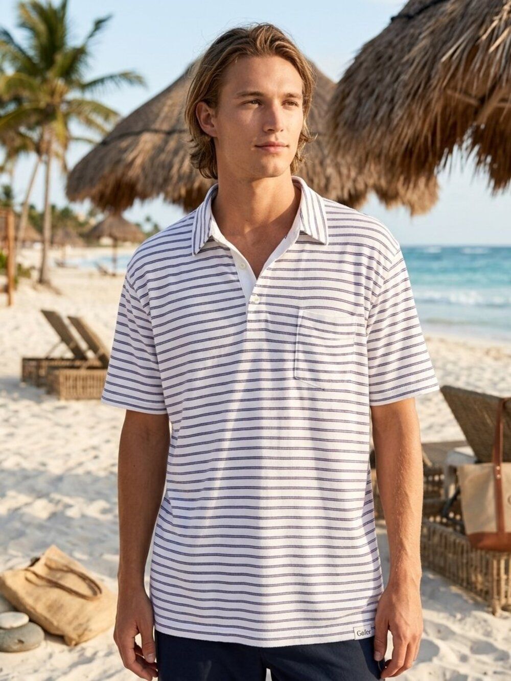 Peter Millar White & Purple Striped Men's Polo Shirt Size XL